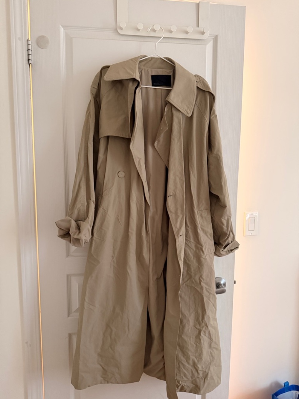 OAK + FORT Neutral Beige Lightweight Trench